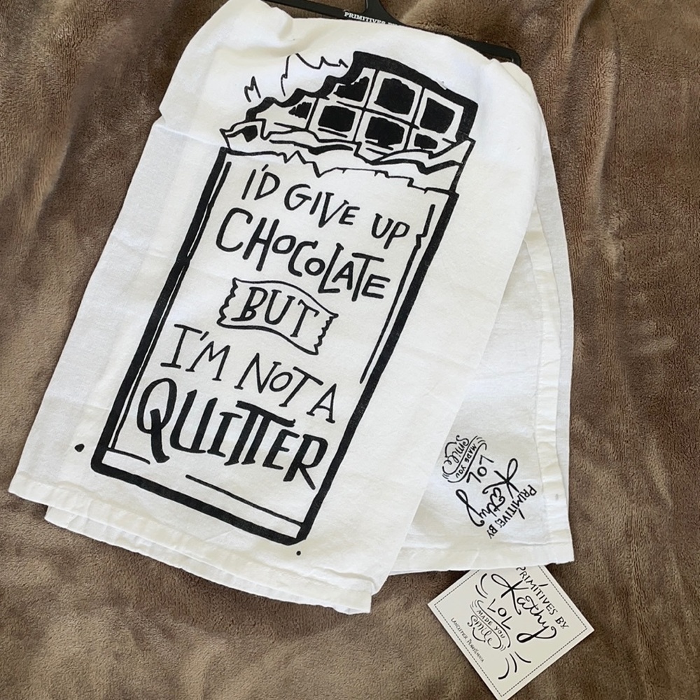 Dish Towel, Primitives by Kathy, Chocolate Quitter